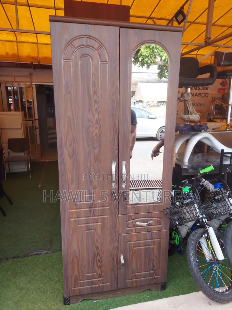 Wooden Two in One Wardrobe