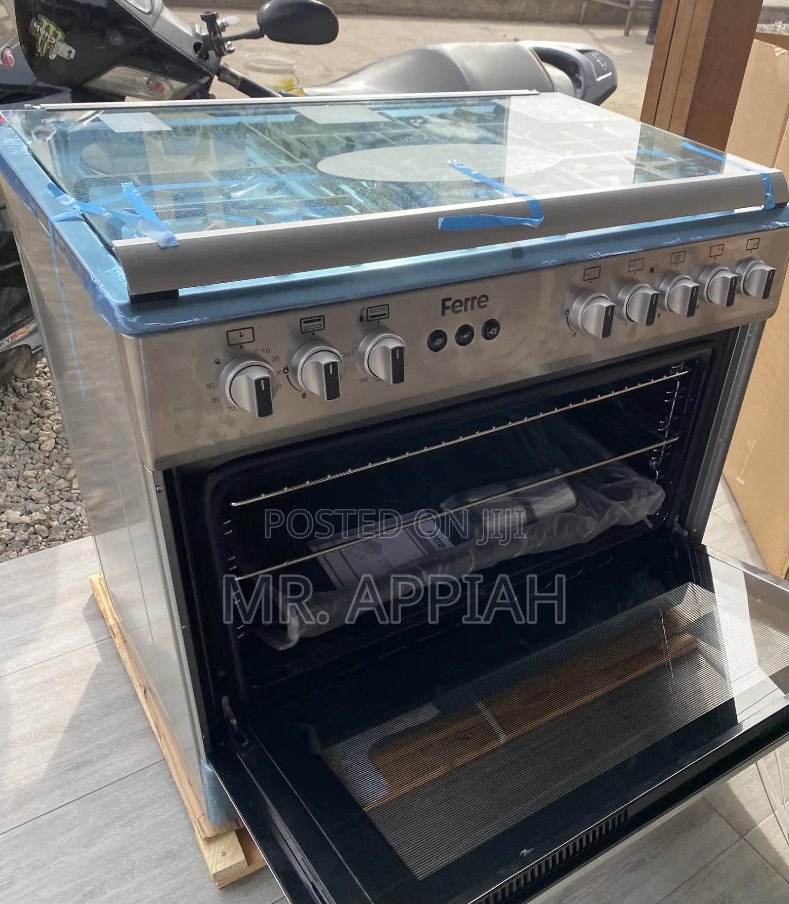 Authentic Ferre 90x60 4gas +1 Electric Cooker(Gray).