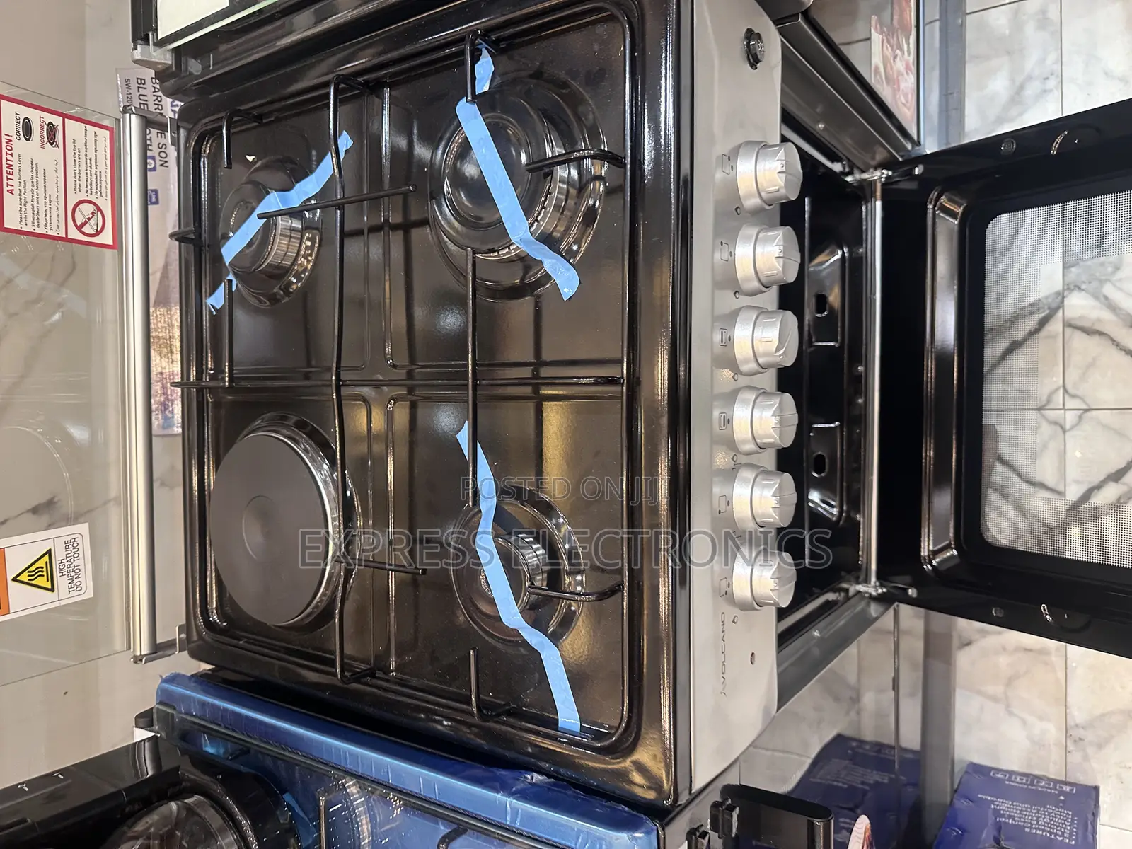 Volcano 50/50 3+1 Stove Oven Sliver Gas Electric Cooker