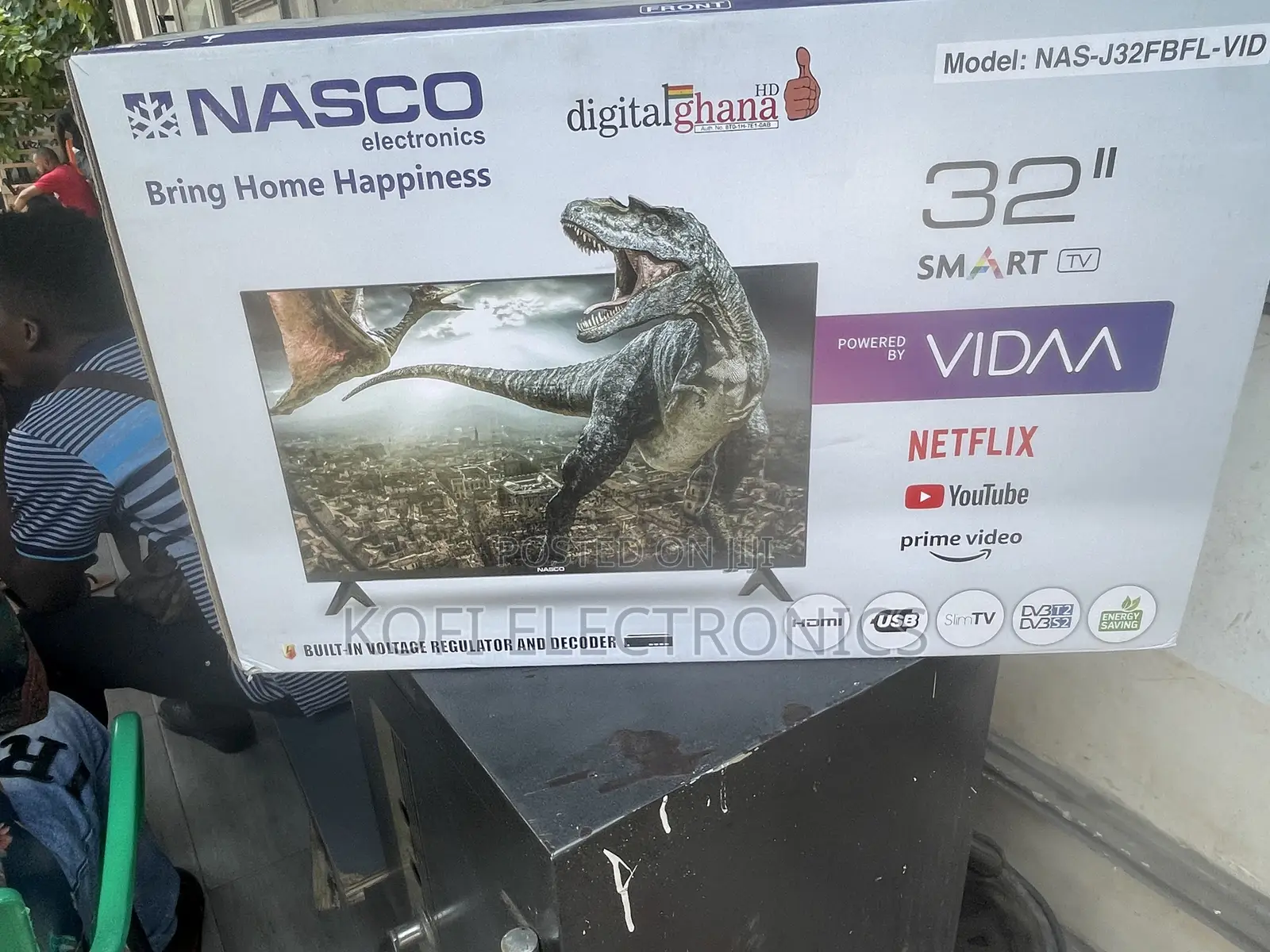 Nasco 32 Inches - Frameless Android LED FHD Satellite TV
