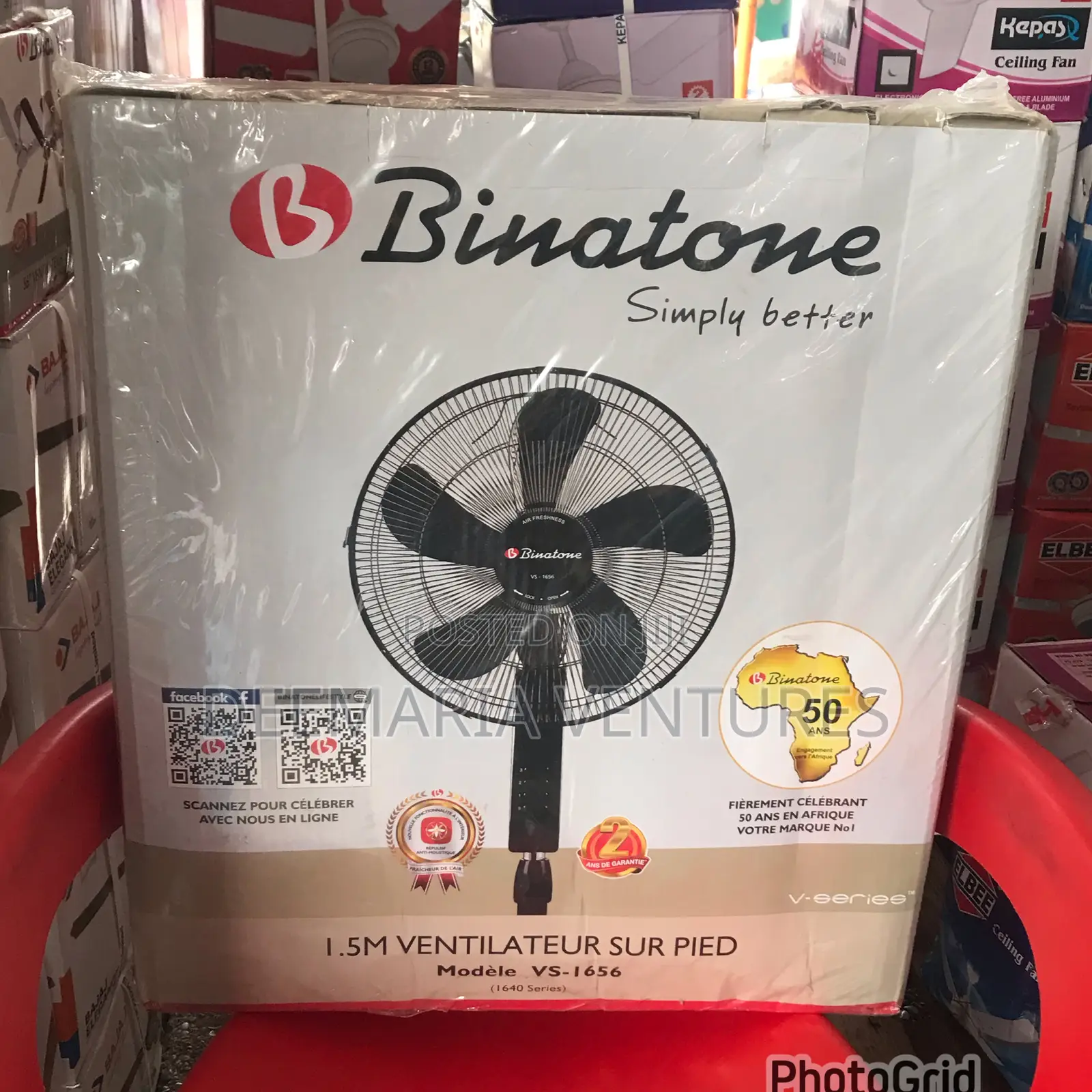 Binatone 16 Inches 1.5M Standing Fan Model:Vs 1656