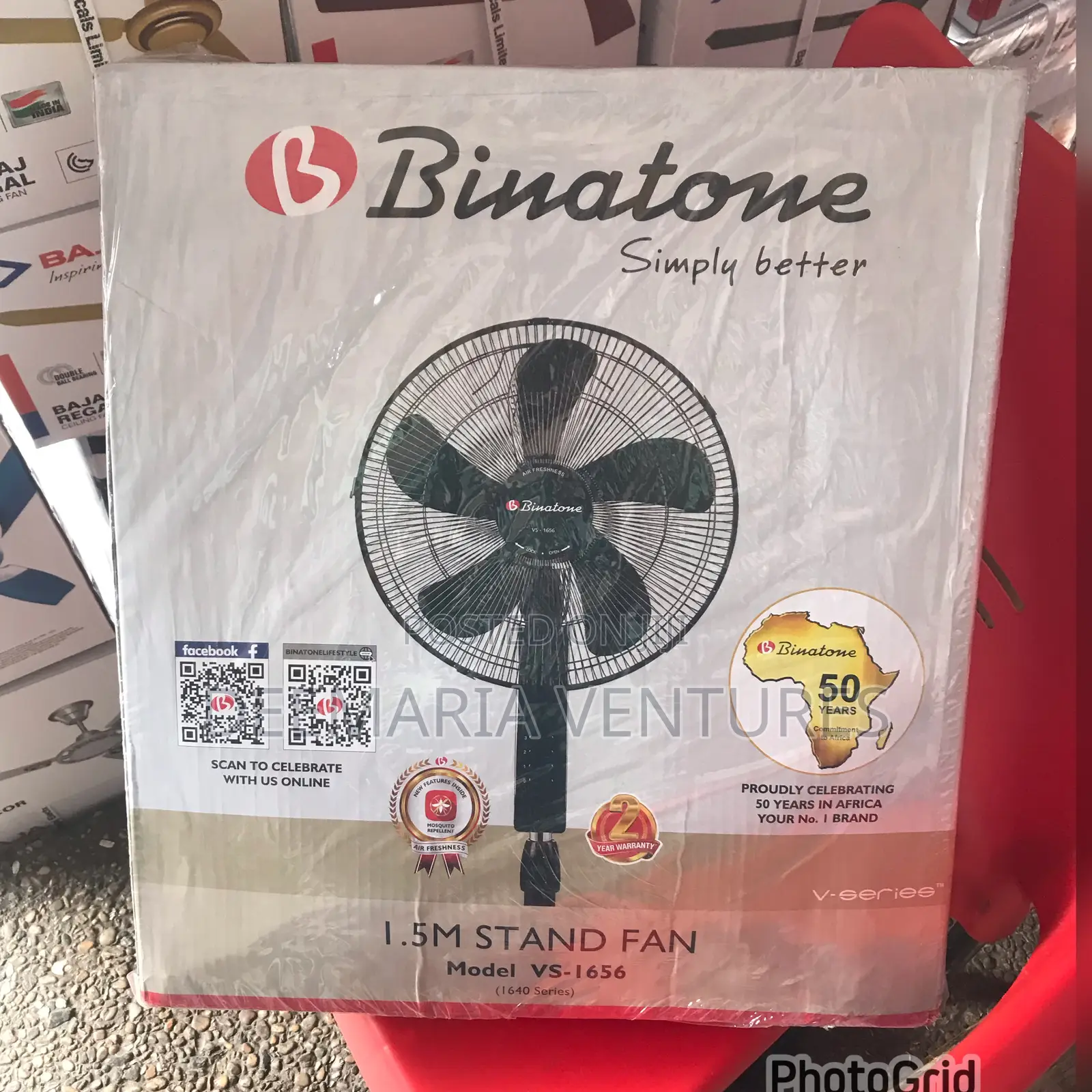 Binatone 16 Inches 1.5M Standing Fan Model:Vs 1656