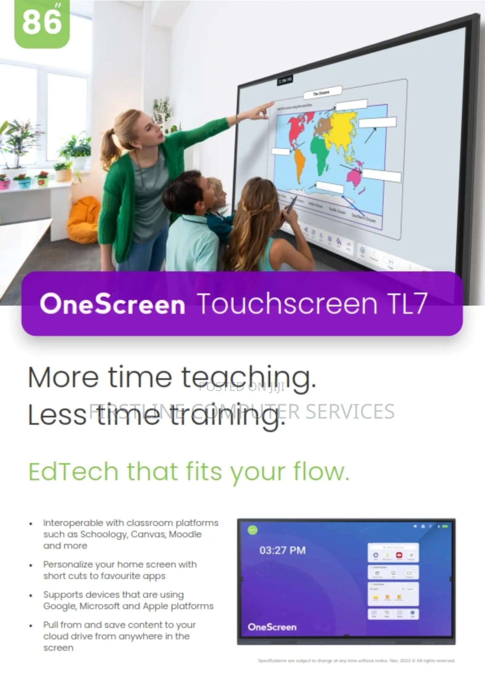 Onescreen Tl7 65 Inches Interactive Screen