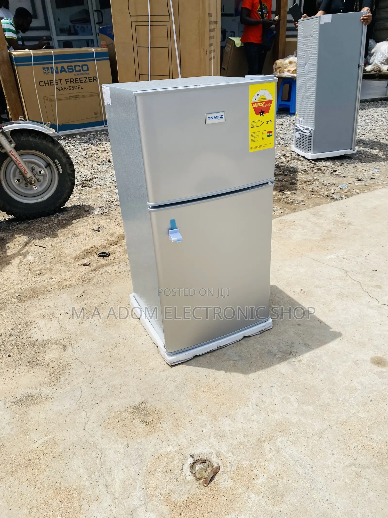 Super Chilling Nasco 86ltrs 2 Door Table Top Fridge(Gray).