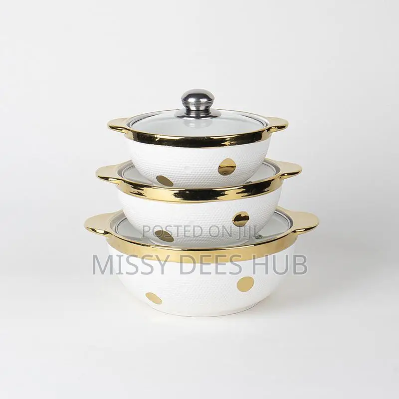 3pcs Ceramic Soup Pot