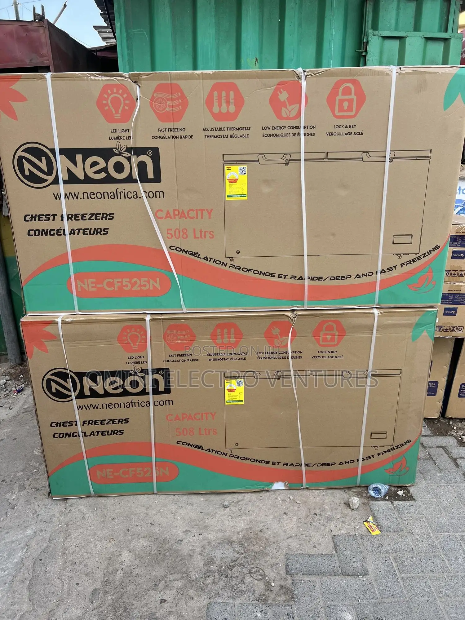 Brand New Neon 500 Liters Double Door Freezer