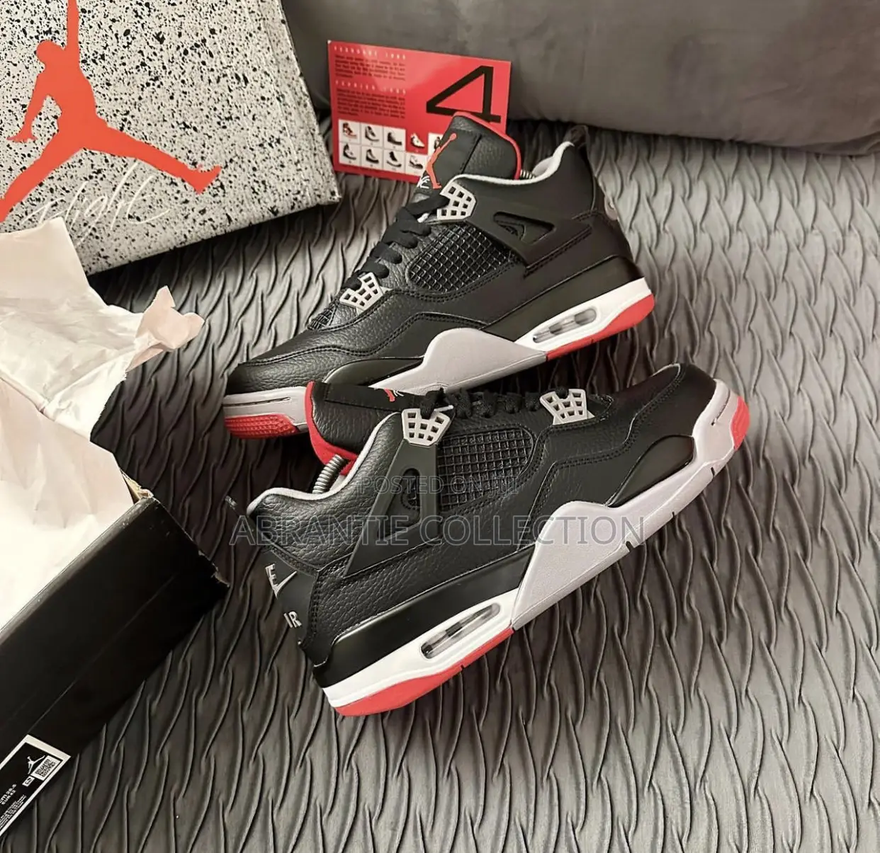 Air Jordan Retro 4 Bred Leather