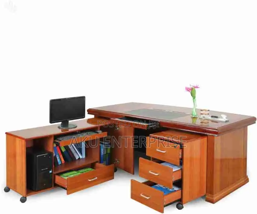 Office, Computer Desk Spacious Office Table Wood