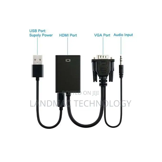 VGA to HDMI Converter Adapter Cable With Audio Output