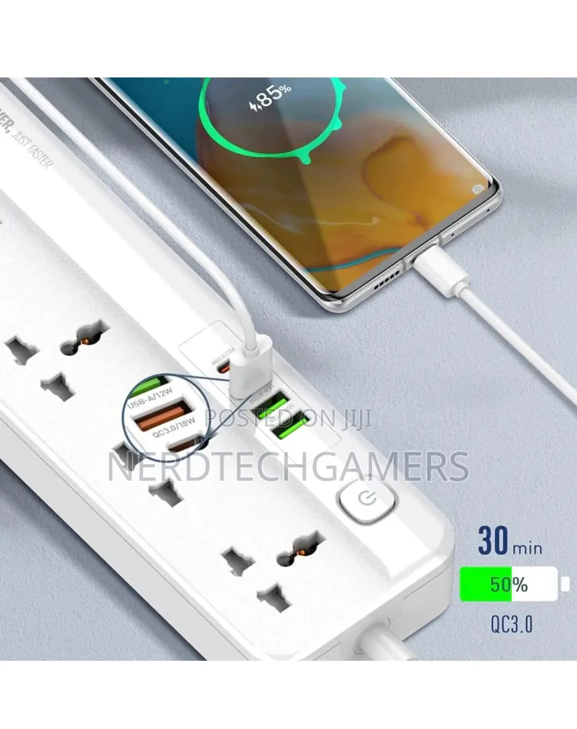 LDNIO SC5415 Surge Fast Charging Power Strip - White