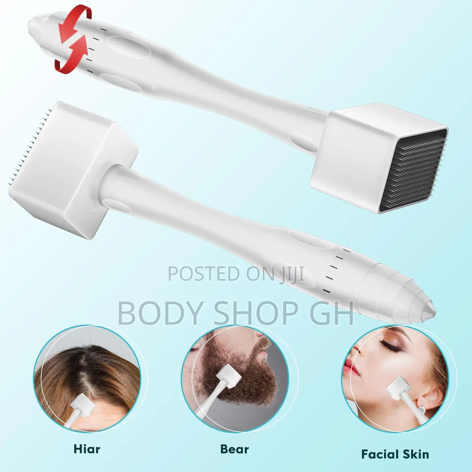 Derma Stamp -Adjustable Needle Size for Skin, Hair and Beard