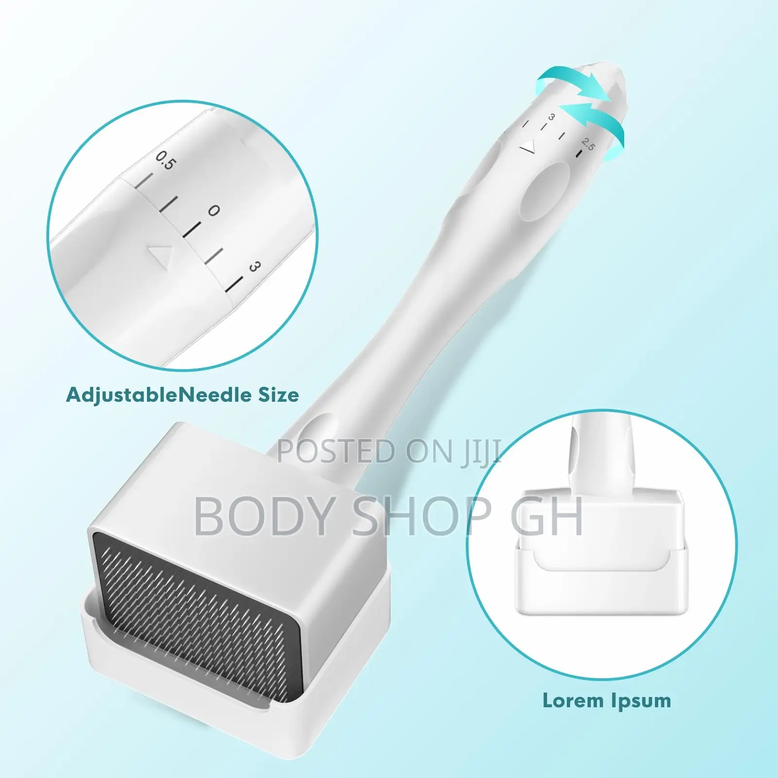 Derma Stamp -Adjustable Needle Size for Skin, Hair and Beard