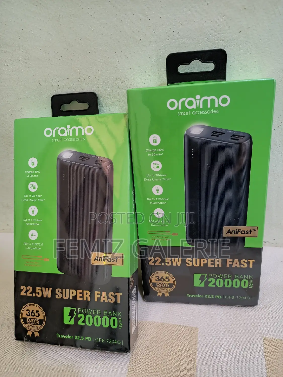 Oraimo Traveler 22.5 PD 20000mah 22.5W Power Bank