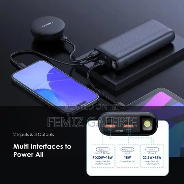 Oraimo Traveler 22.5 PD 20000mah 22.5W Power Bank