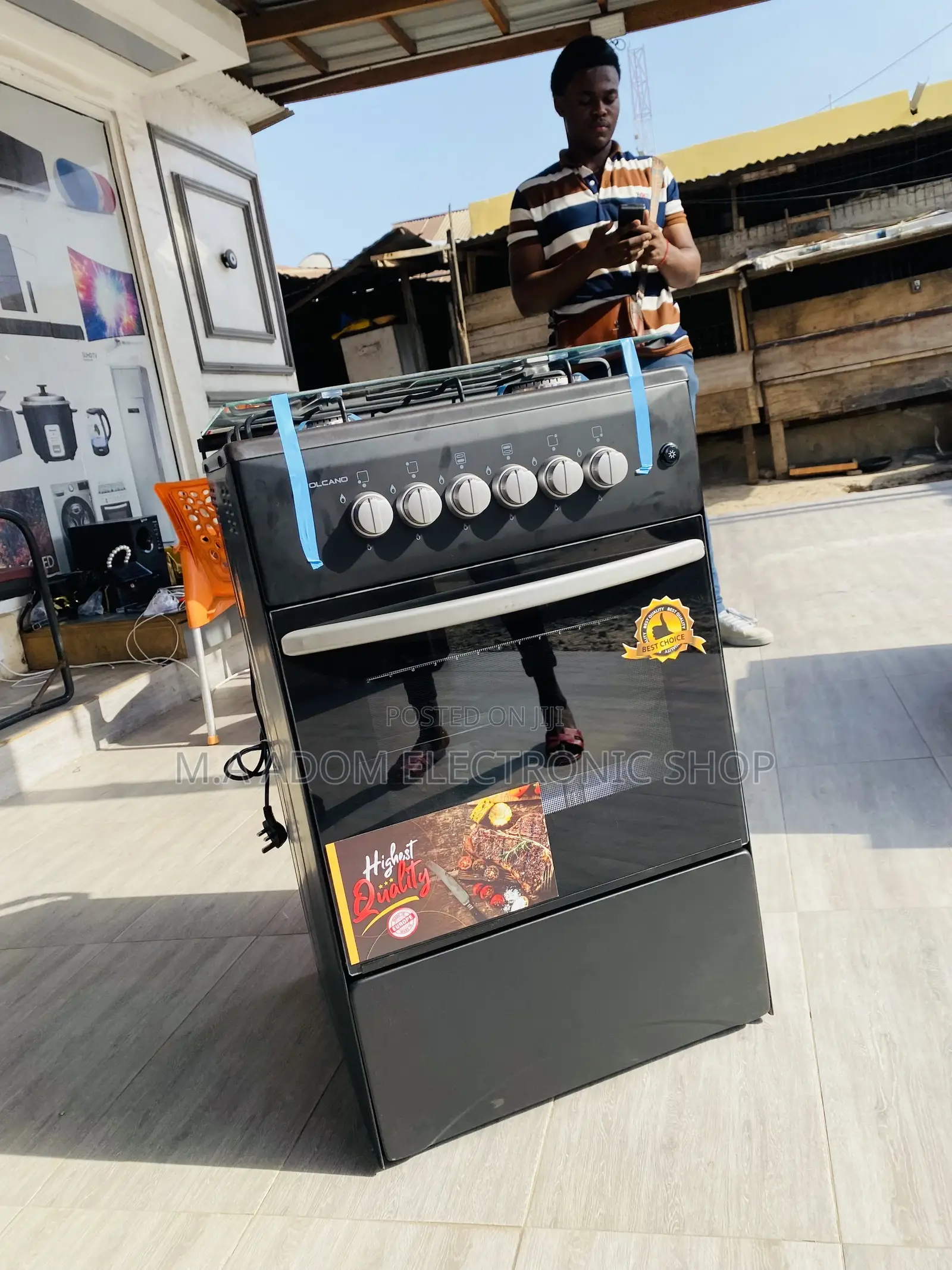 Long Lasting Volcano 50x50 Oven Gas 4 Burner(Black).