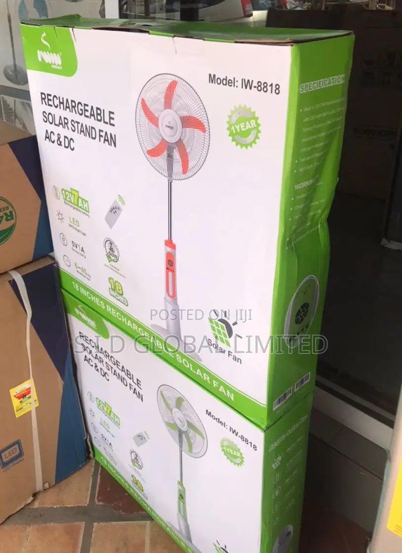 Awesome Solar Rechargeable Standing Fan