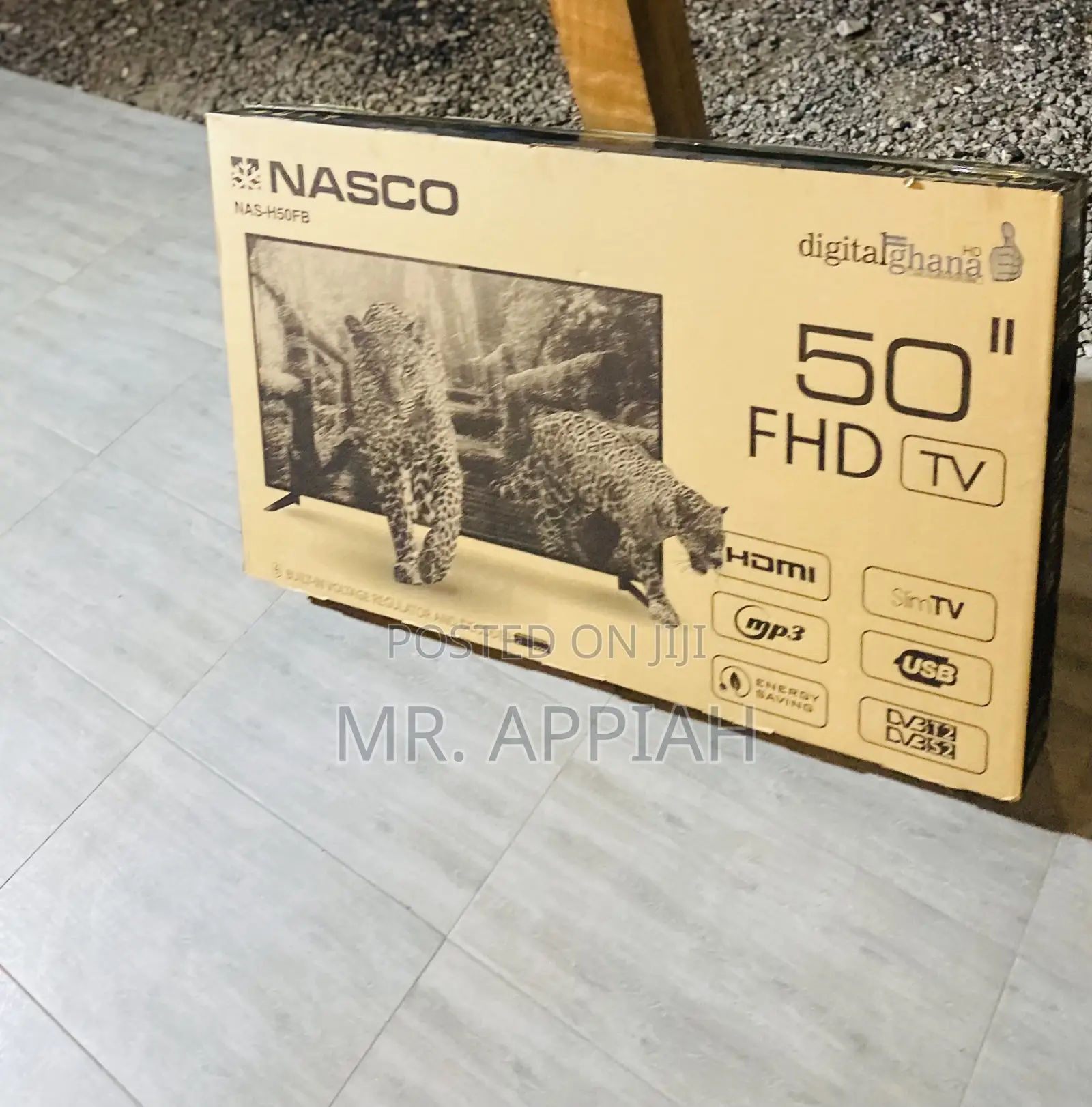 Authentic Nasco 50 Inch Led FHD Digital Satellite Tv(Black)