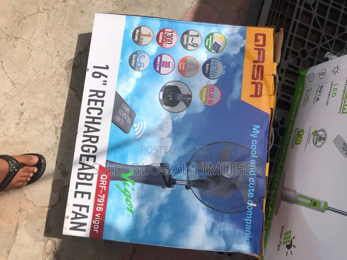 Classified Rechargeable Solar Standing Fan