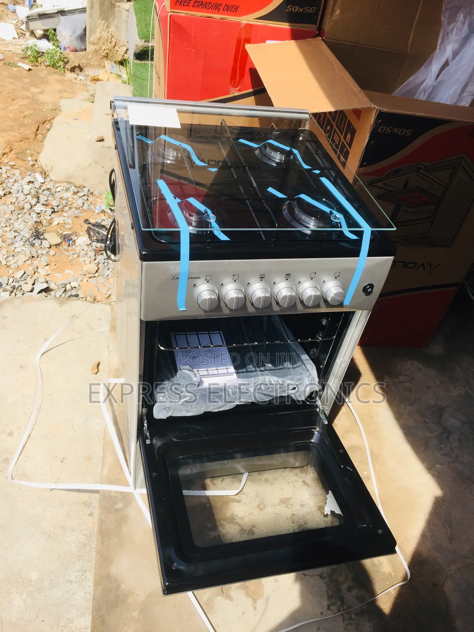 Free Standing Volcano 50/50 4burner Sliver Oven