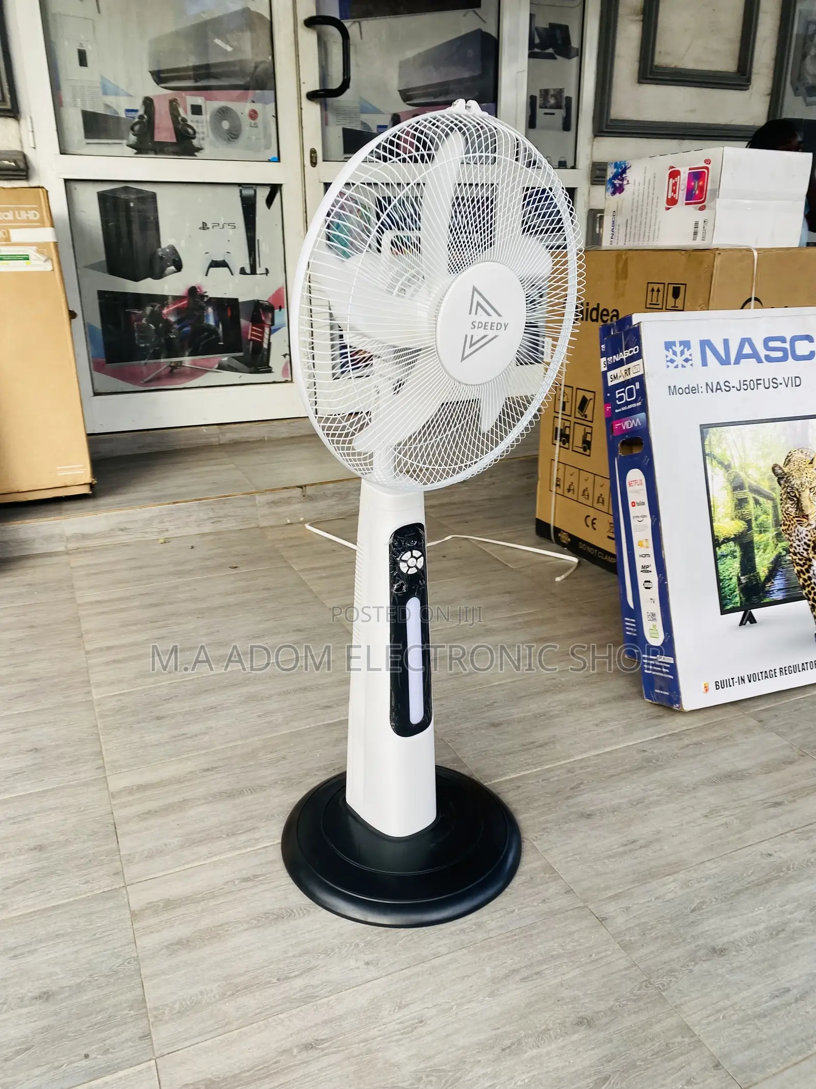 Brand New Speedy Rechargeable Electric Standing Fan.
