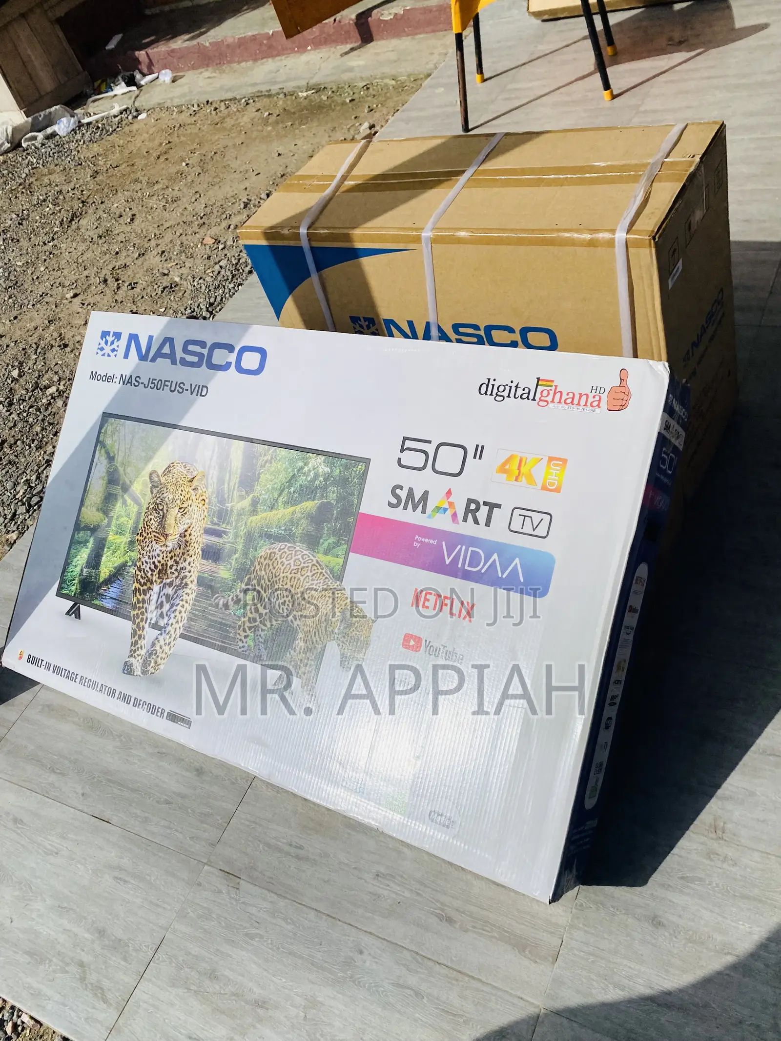Authentic Nasco 50 Inch Led Uhd/ Smart Satellite(Black).