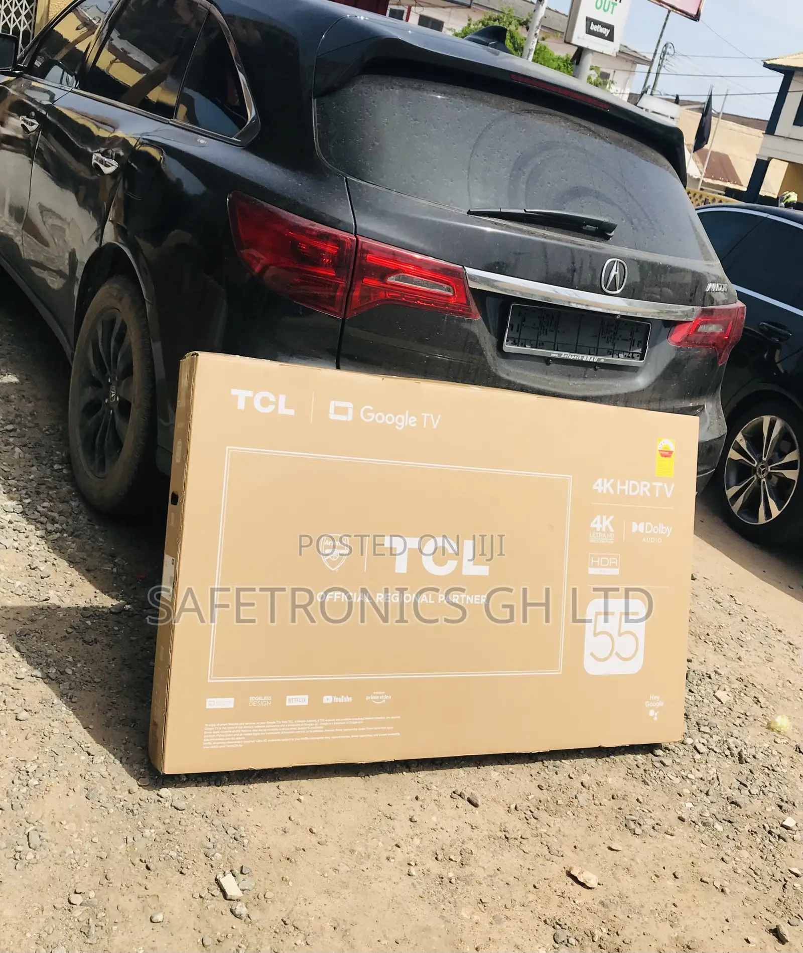 Glossy Led Smart Full HD TCL 55 Inches Electric Black Tv