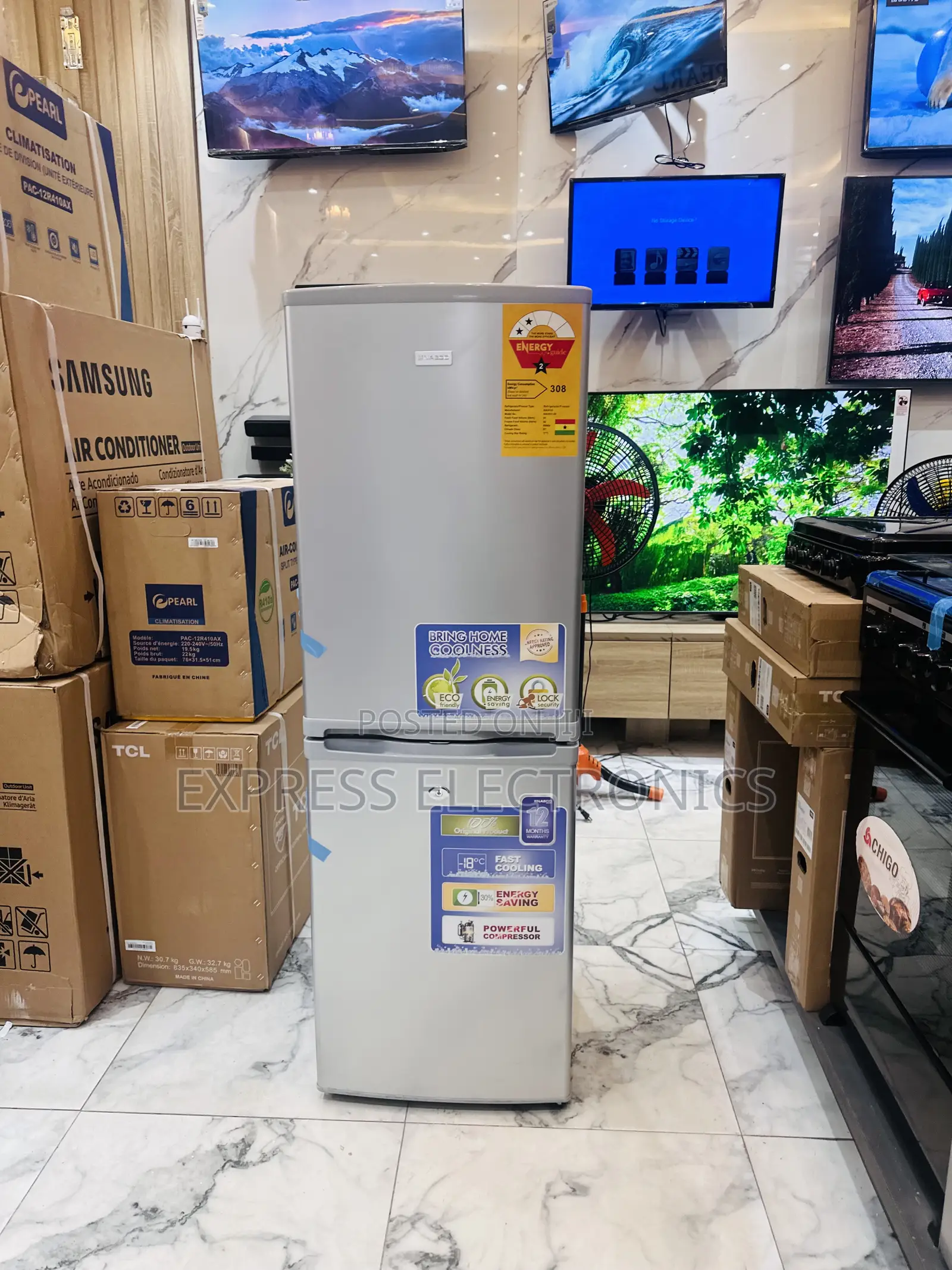 NASCO Double Door Fridge Nasd2-20 —Grey Color 