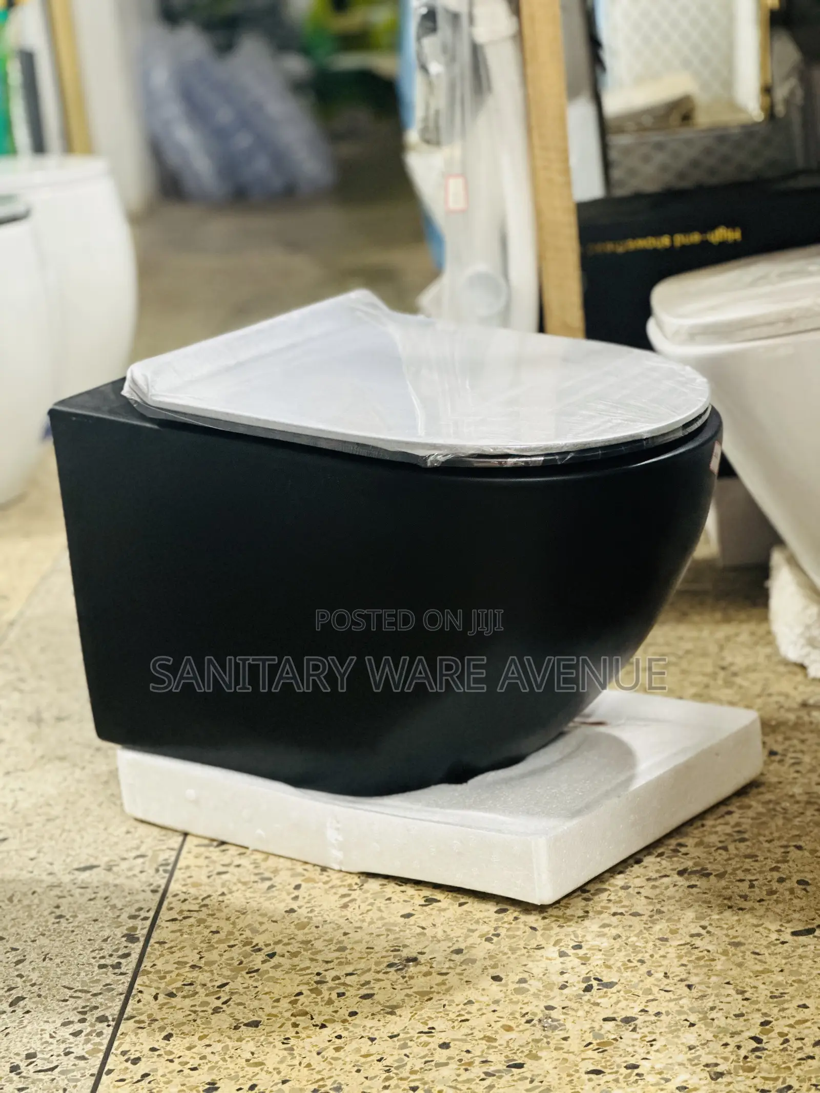 Concealed Water Closet - Black WC - Wall Hung Toilet
