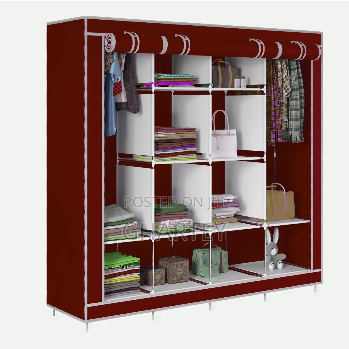 4 In 1 Carbon Steel Foldable Wardrobe Wine