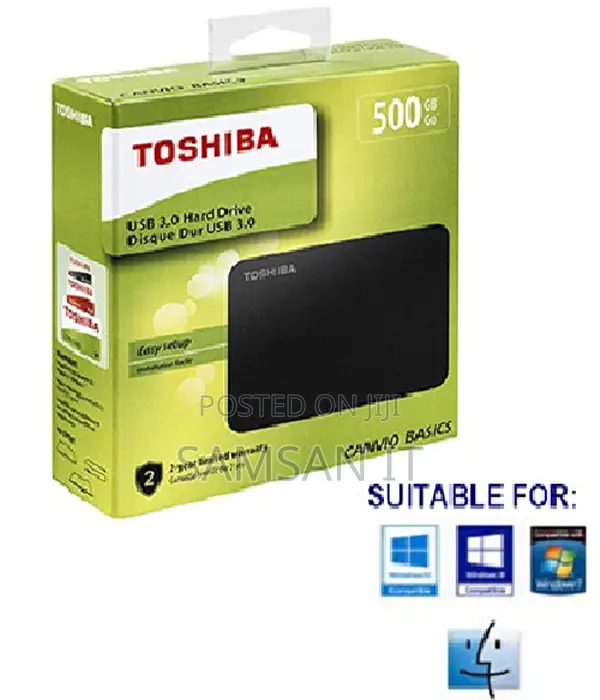 Toshiba External Hard Drive Portable – 500gb Black