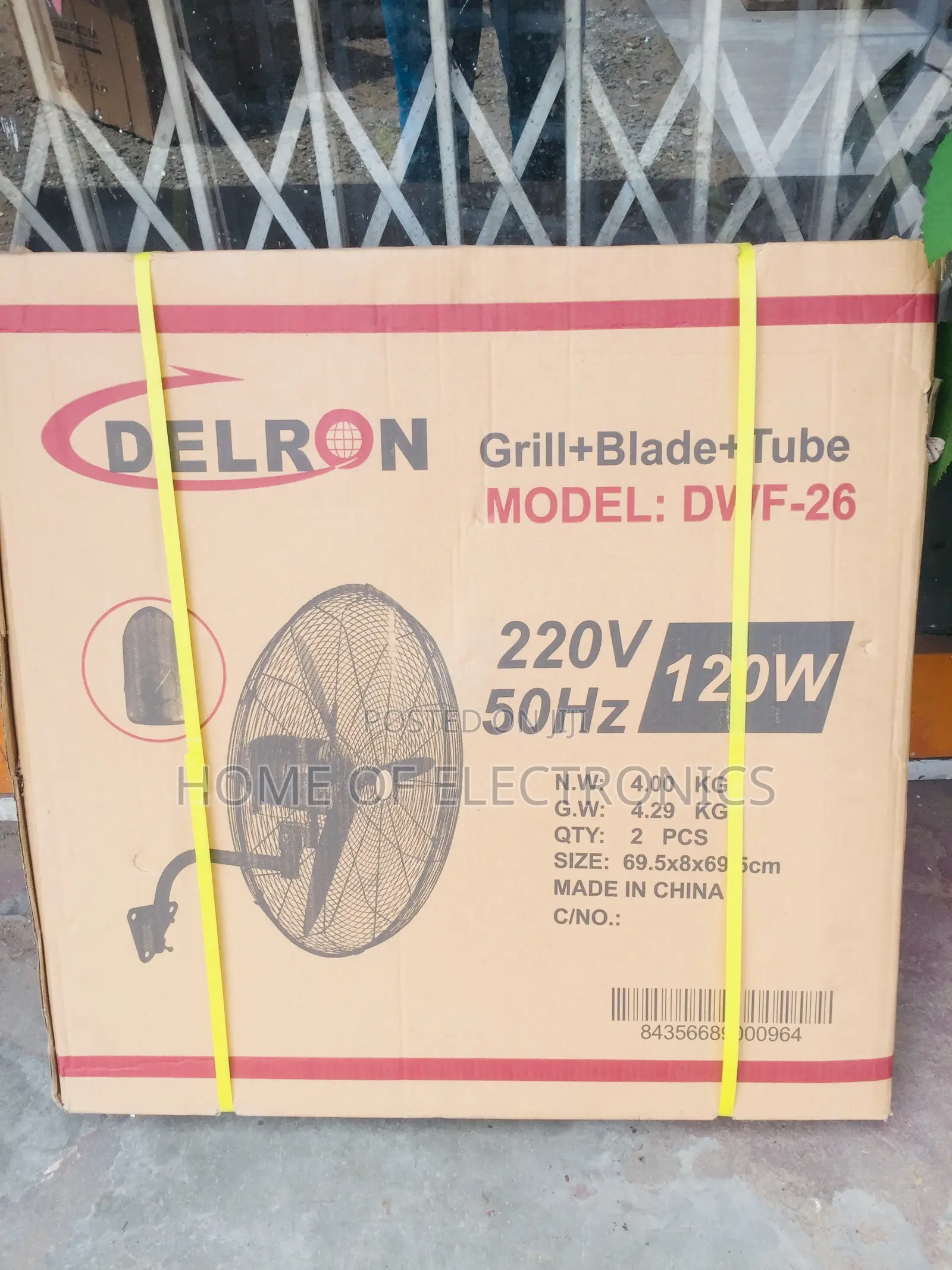 DWF-26 Delron 26 Inch Industrial Wall Fan - Black