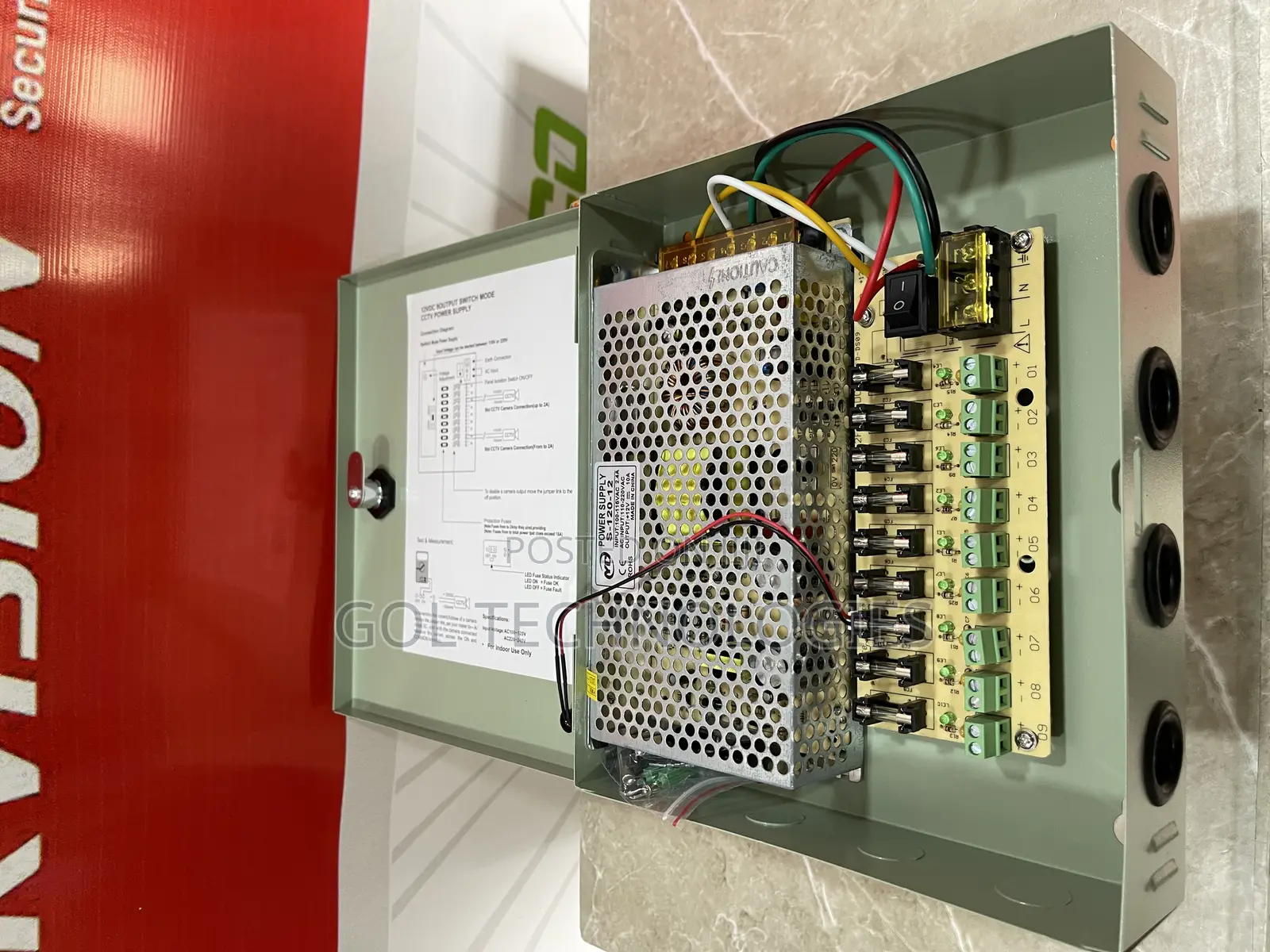 10ah CCTV Power Supply With Fuse (9CH Outlet)