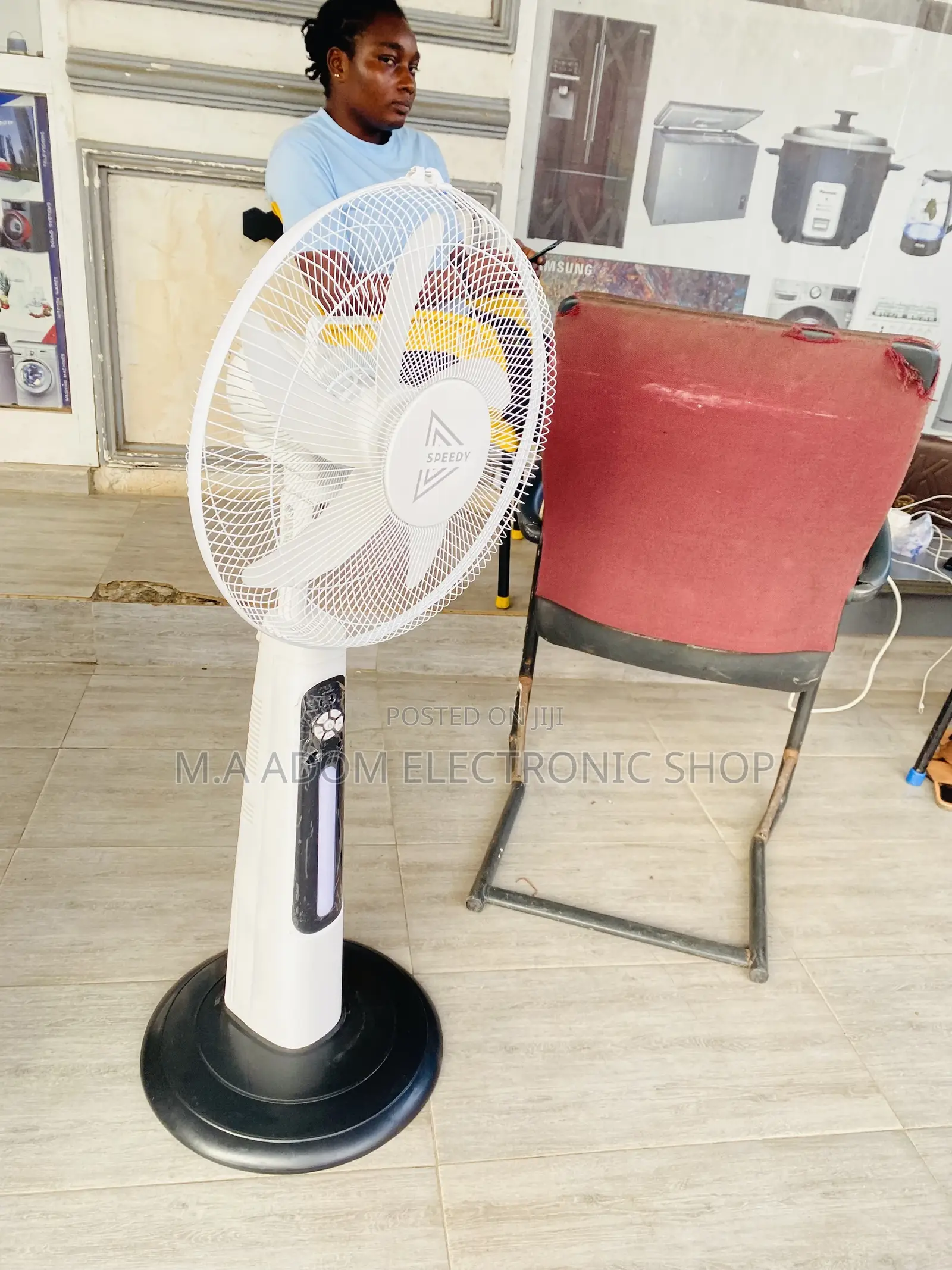 Ship Durable Speedy Electric Rechargeable Standing Fan.