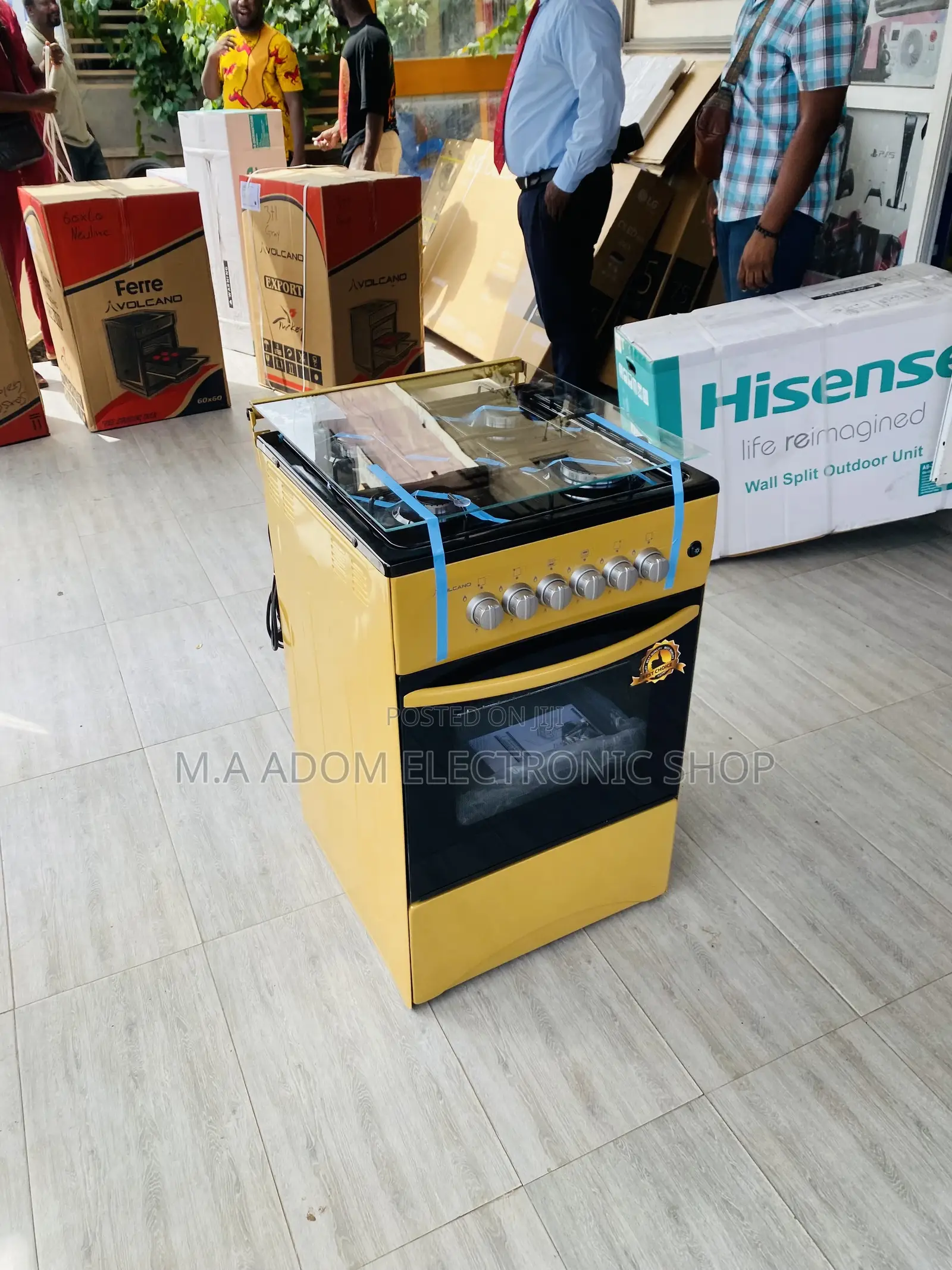 Energy Saving Volcano 50x50 4 Gas Burner + Oven(Gold).