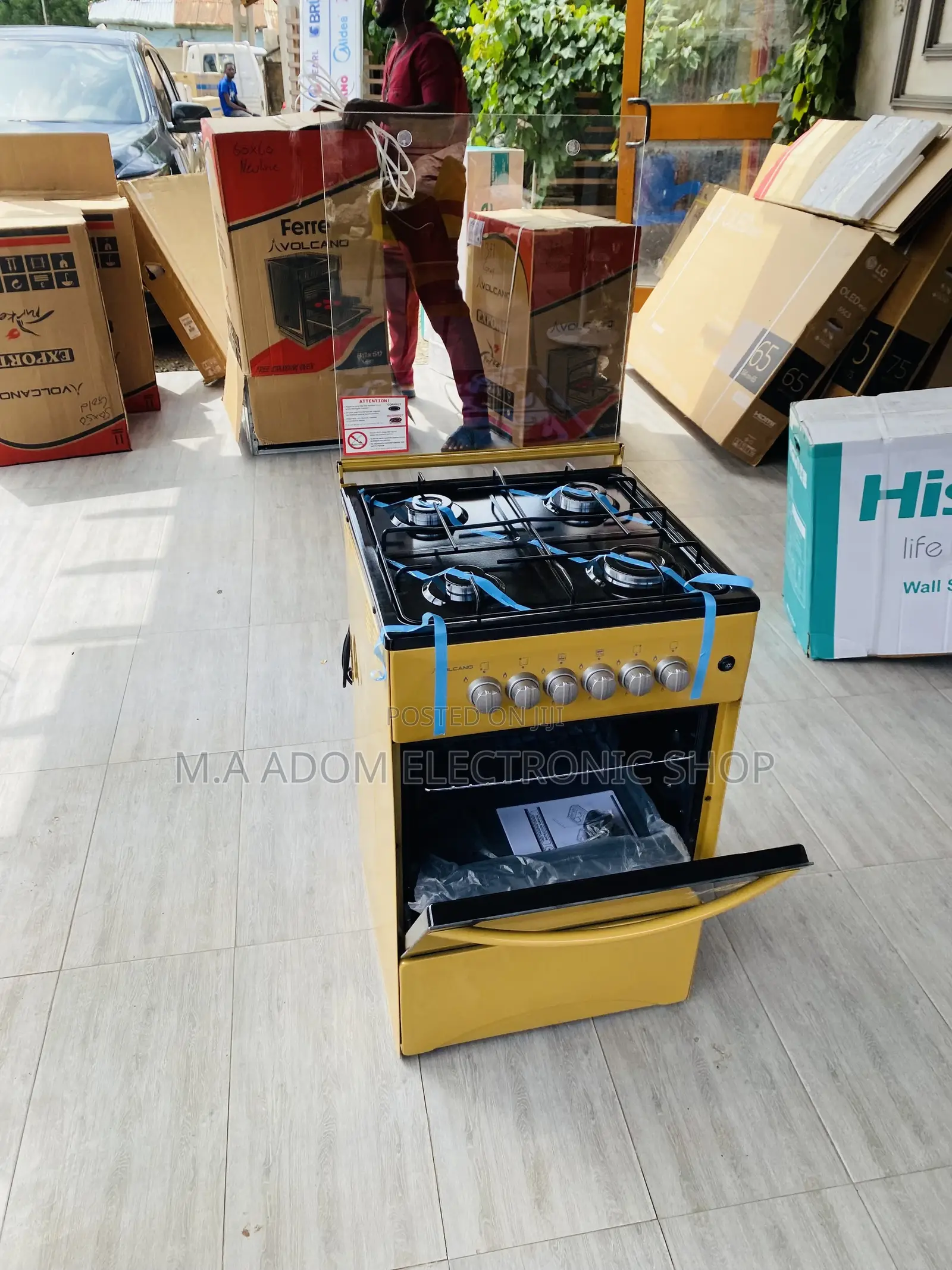 Energy Sufficient Volcano 50x50 Gas Oven 4 Burner(Gold).