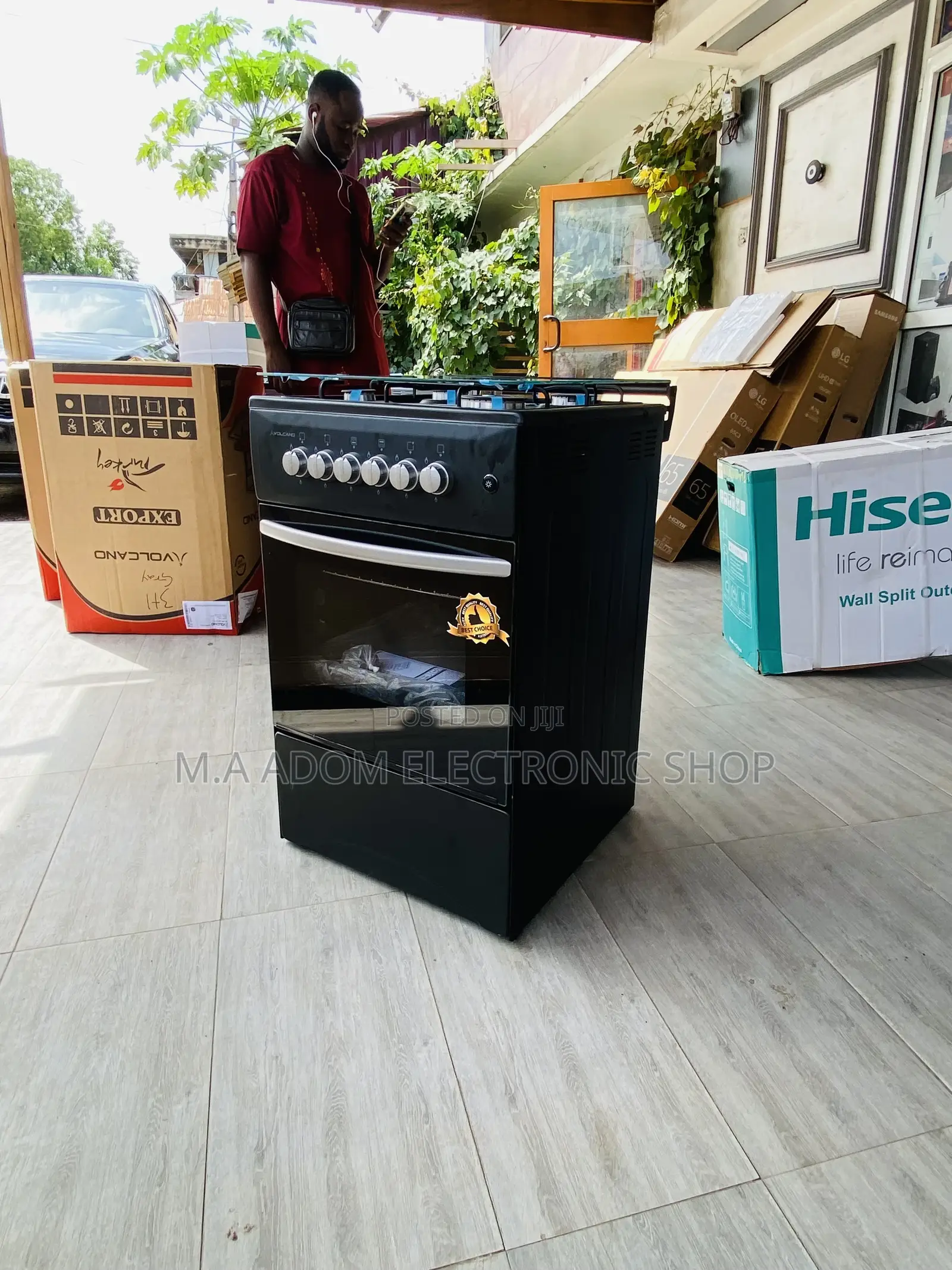 Energy Saving Volcano 50x50 Oven Grill 4 Burner(Black).