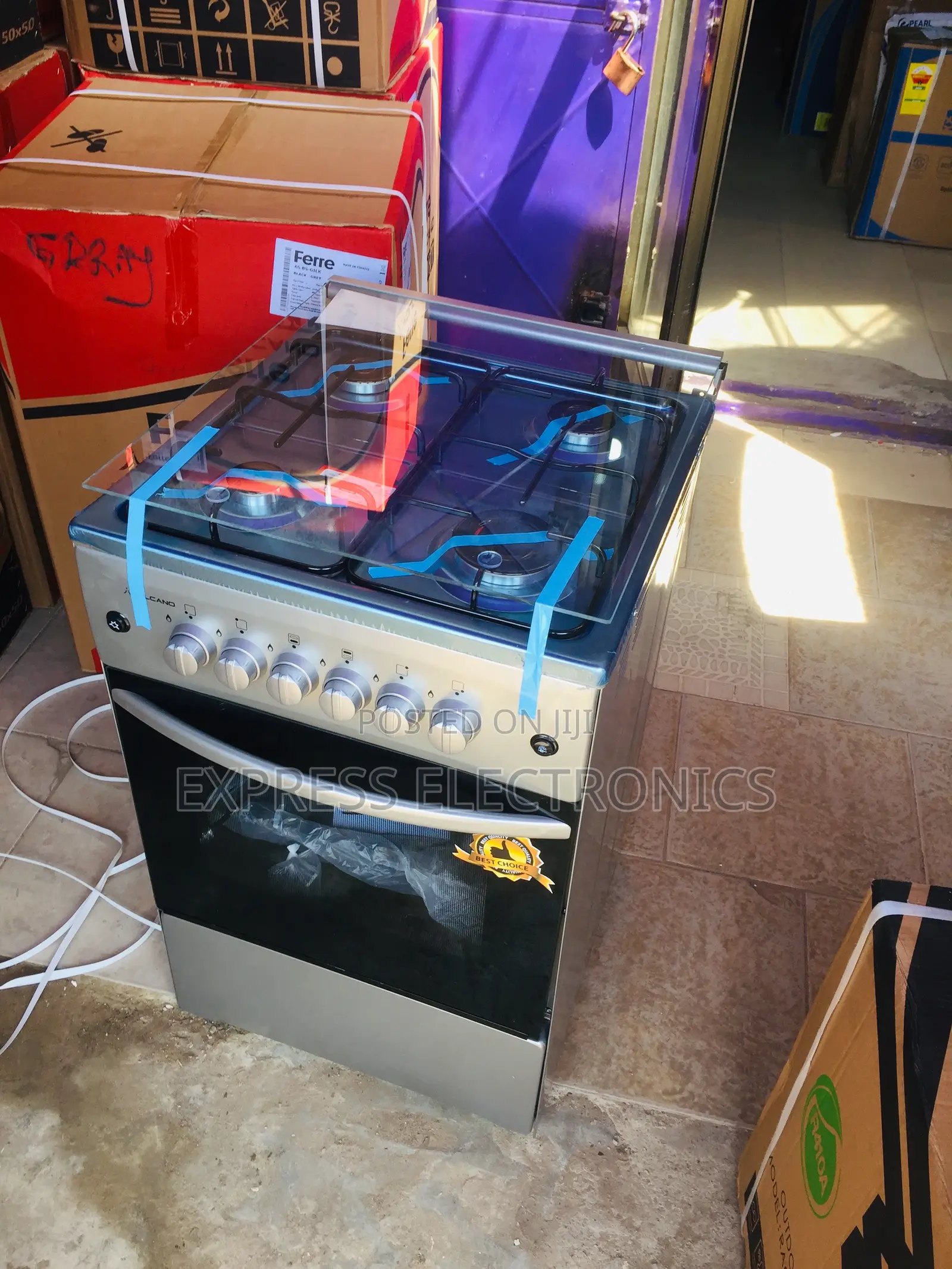 4burner Gas Cooker Oven 50/50 Sliver 