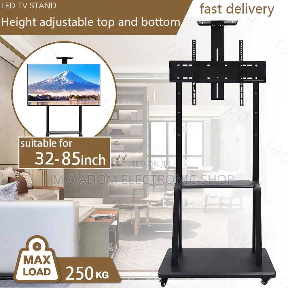 Mobile Tv Cart With Wheels Suitable for 32”-85”