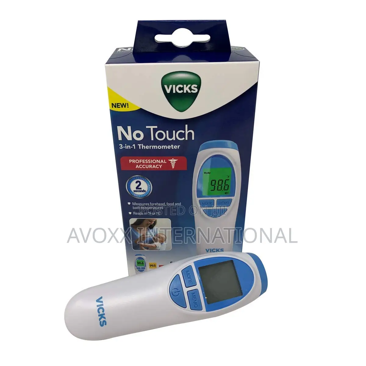 Vicks No Touch 3-in-1 Thermometer,Measures Forehead