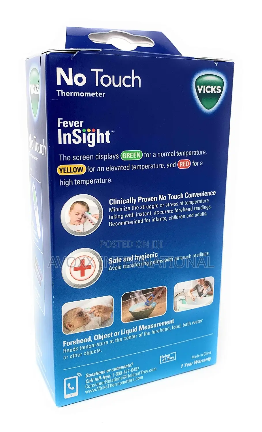 Vicks No Touch 3-in-1 Thermometer,Measures Forehead