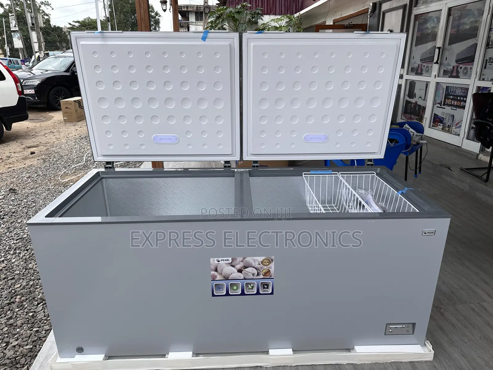 Available Now Grey Double Door Chest Freezer PCF-610 508L