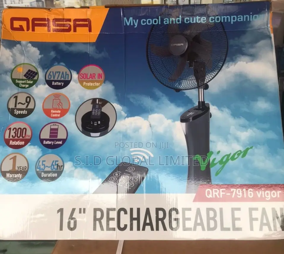 Superb Rechargeable Solar Fan
