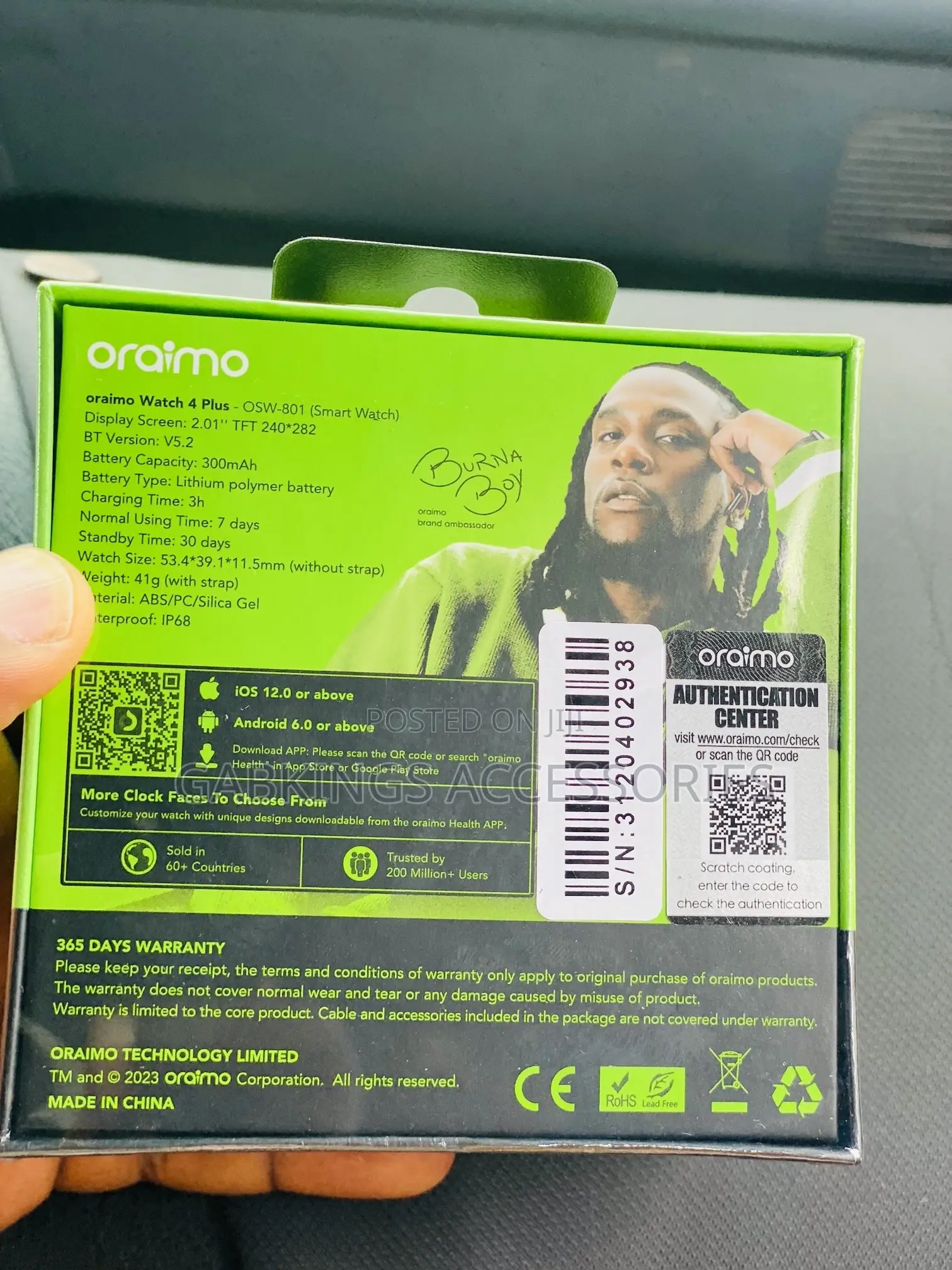 Oraimo Watch 4 PLUS 2.01". HD Ip68 Smart Watch
