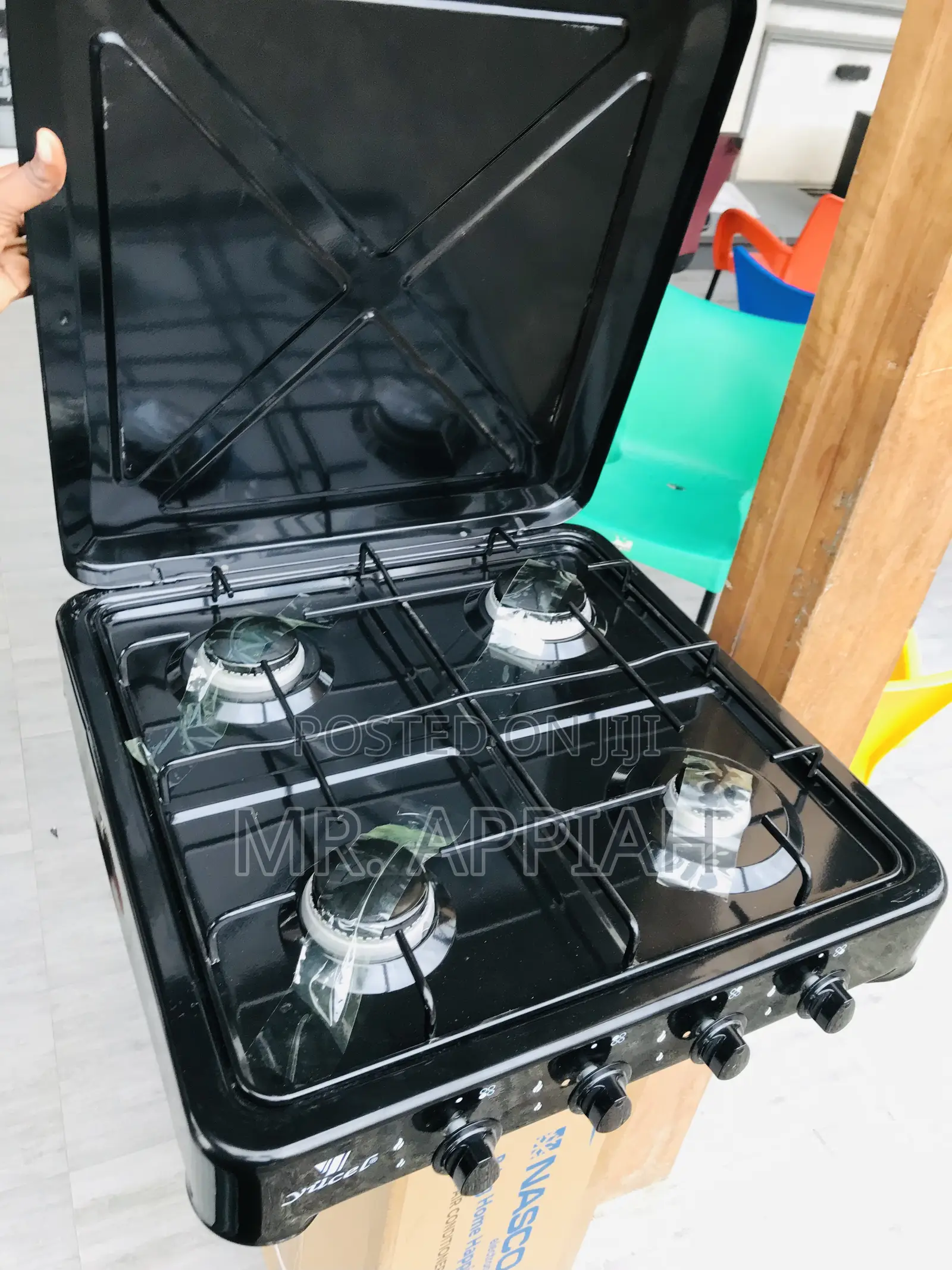 Classic Design Yucel 4 Burner Gas Stove(Black).