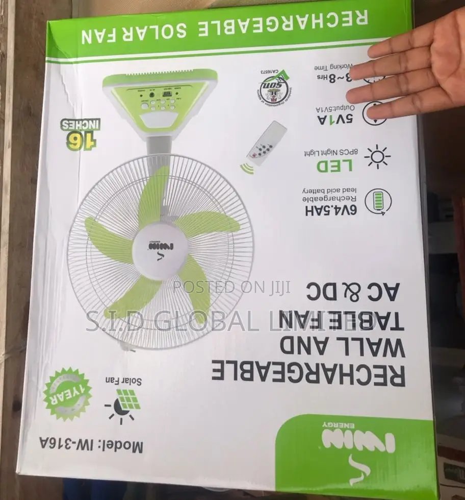 Amicable Iwin Solar Rechargeable Standing Fan