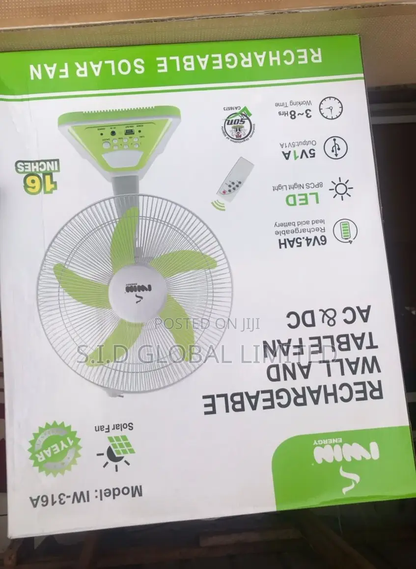 Locate New Rechargeable Solar Standing Fan
