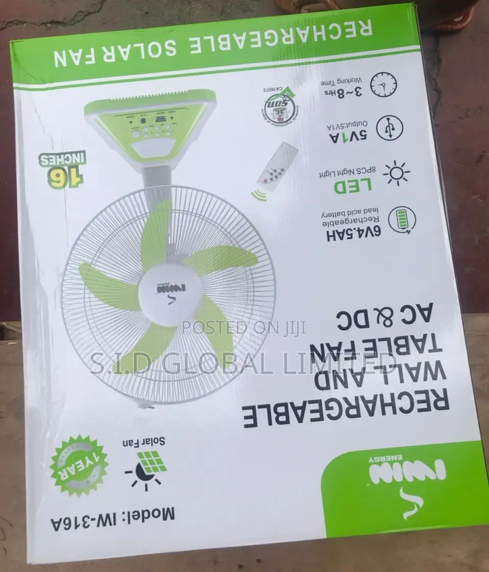 Purchase Rechargeable Solar Standing Fan IWIN
