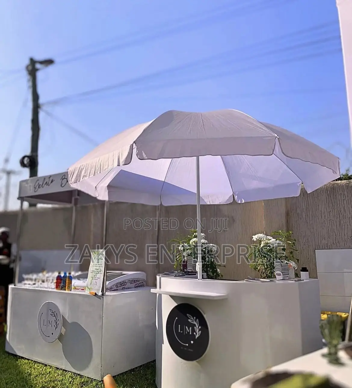 Plain White Parasol Umbrellas