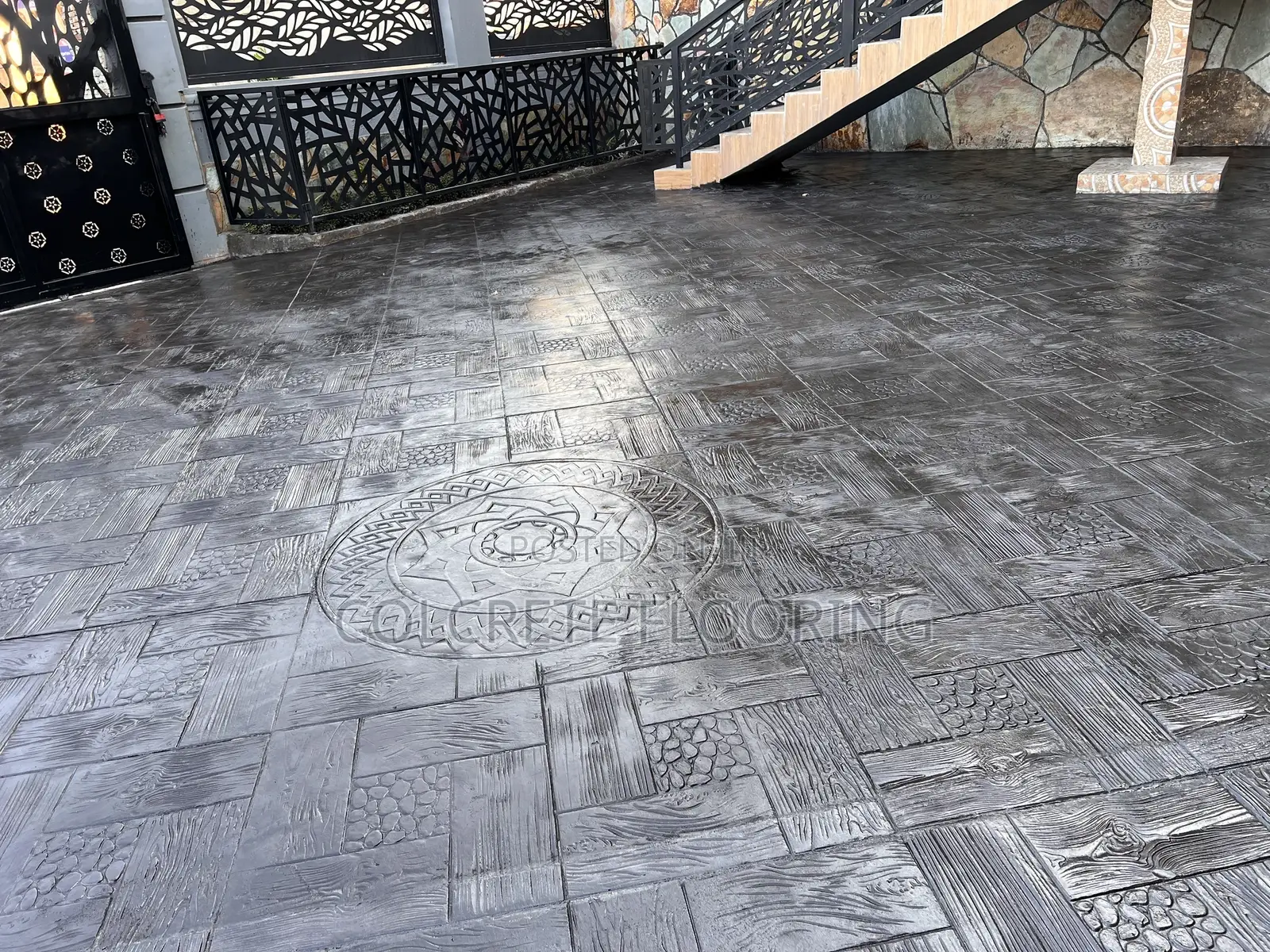 Pebble Black Patterned Concrete