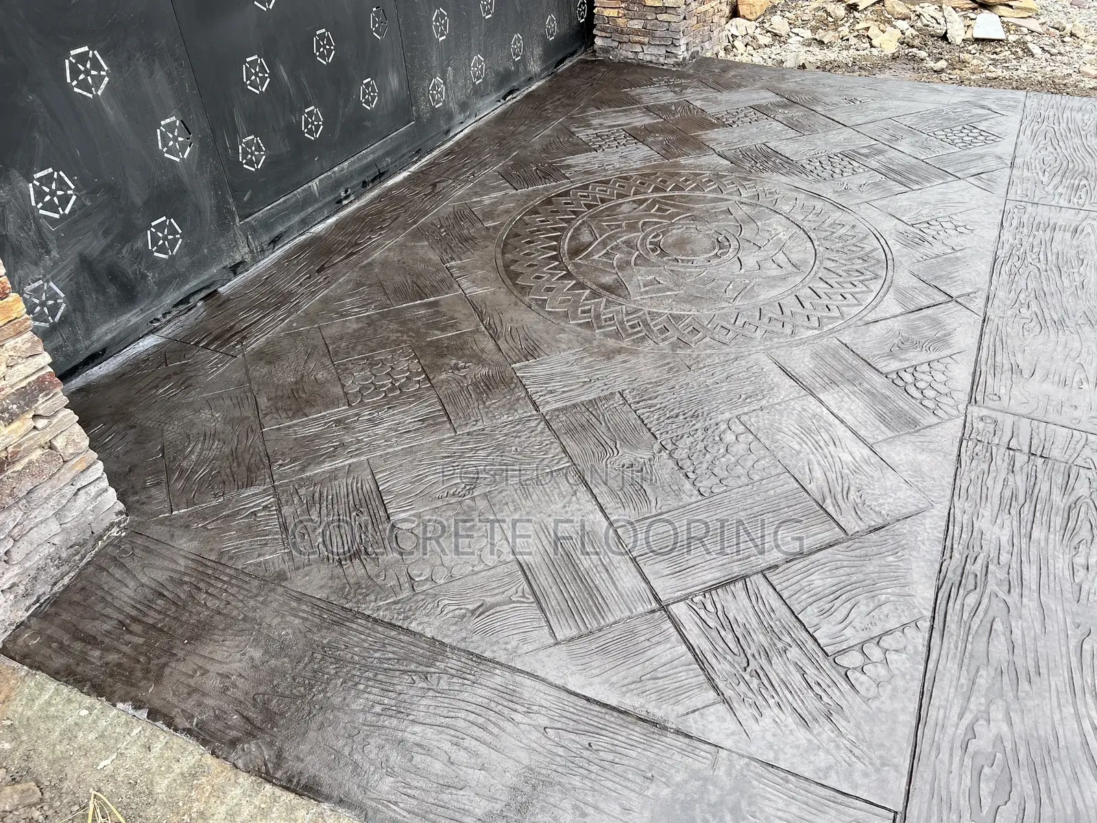 Pebble Black Patterned Concrete